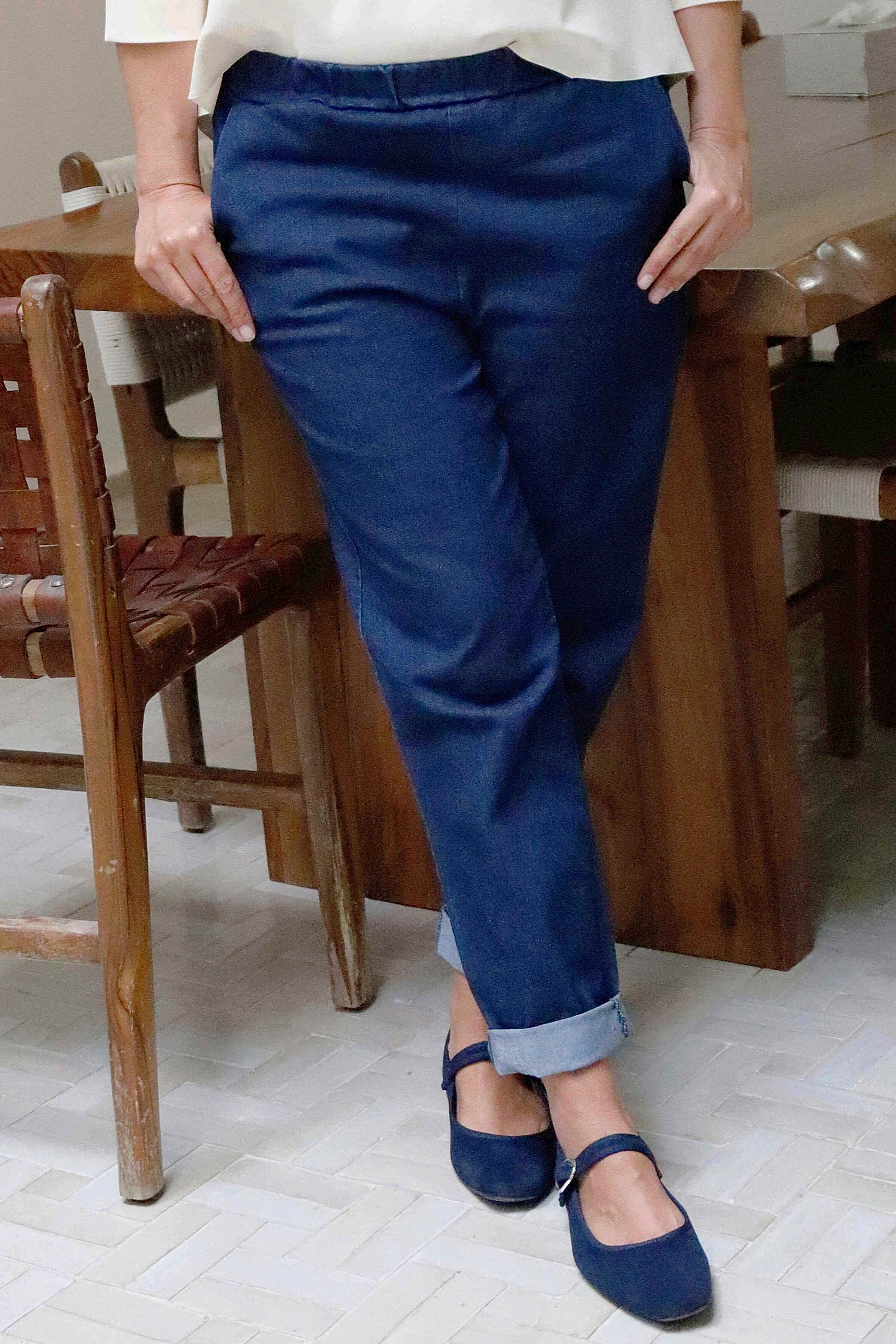 Pantalone Essential Comfly Jeans Dritti Elasticizzati in Cotone 