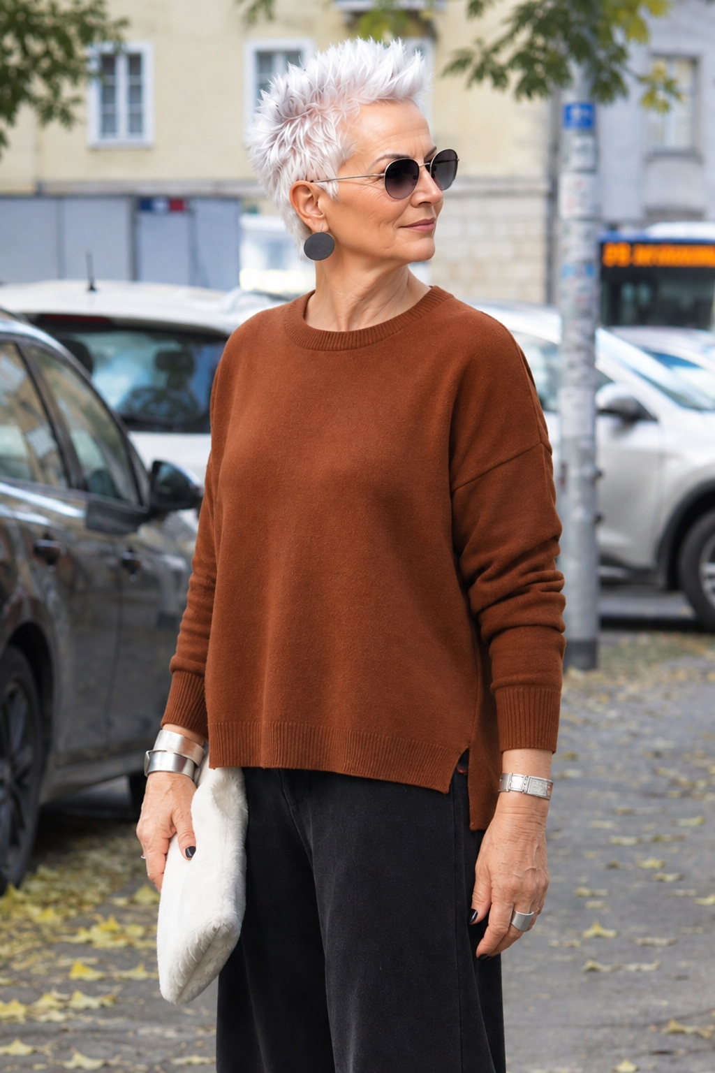 Maglione Bruma tabacco donna in lana e cashmere Tessimete – foto prodotto
