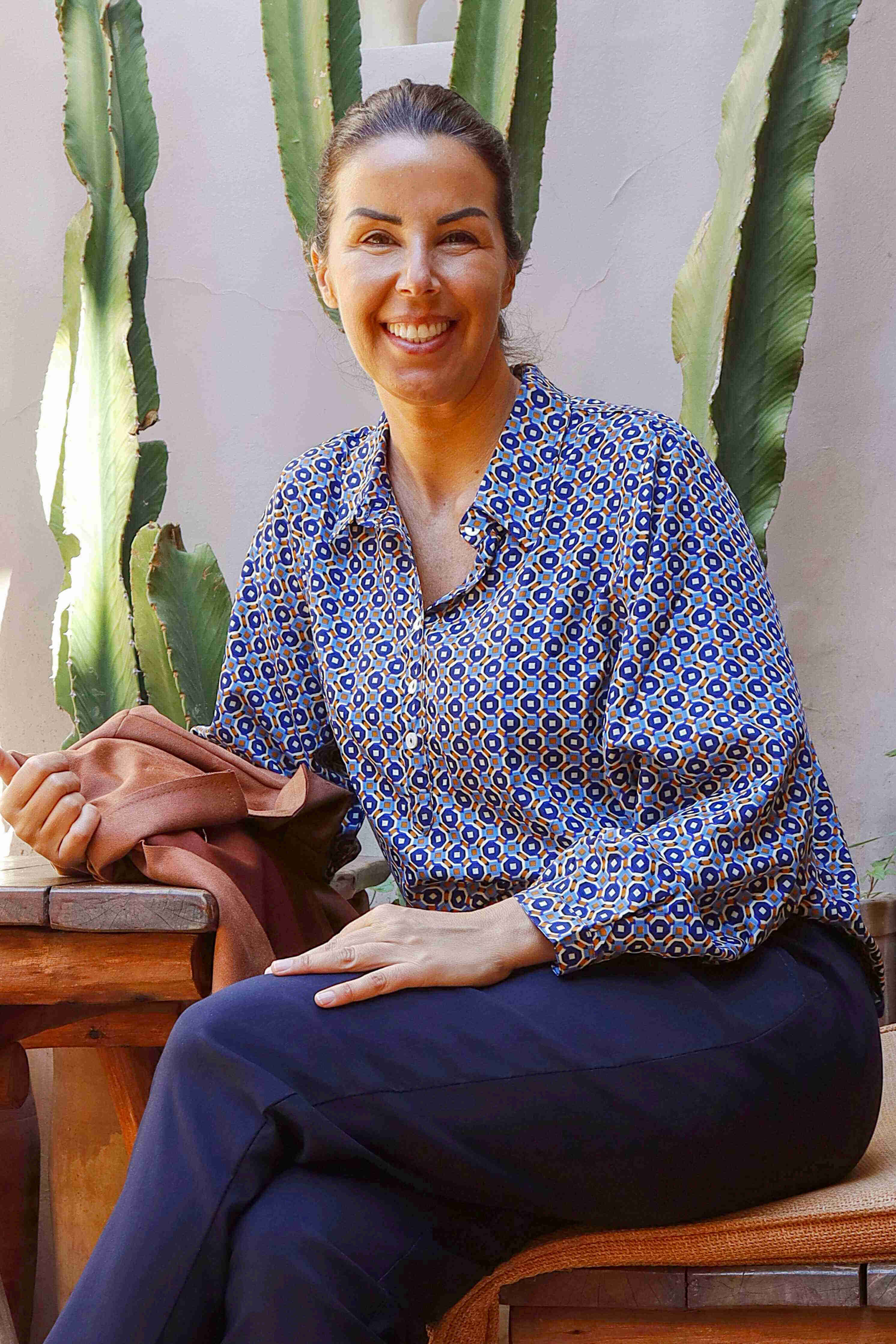 CAMICIA MINI GEOMETRIE CELESTE POLVERE (Seta)