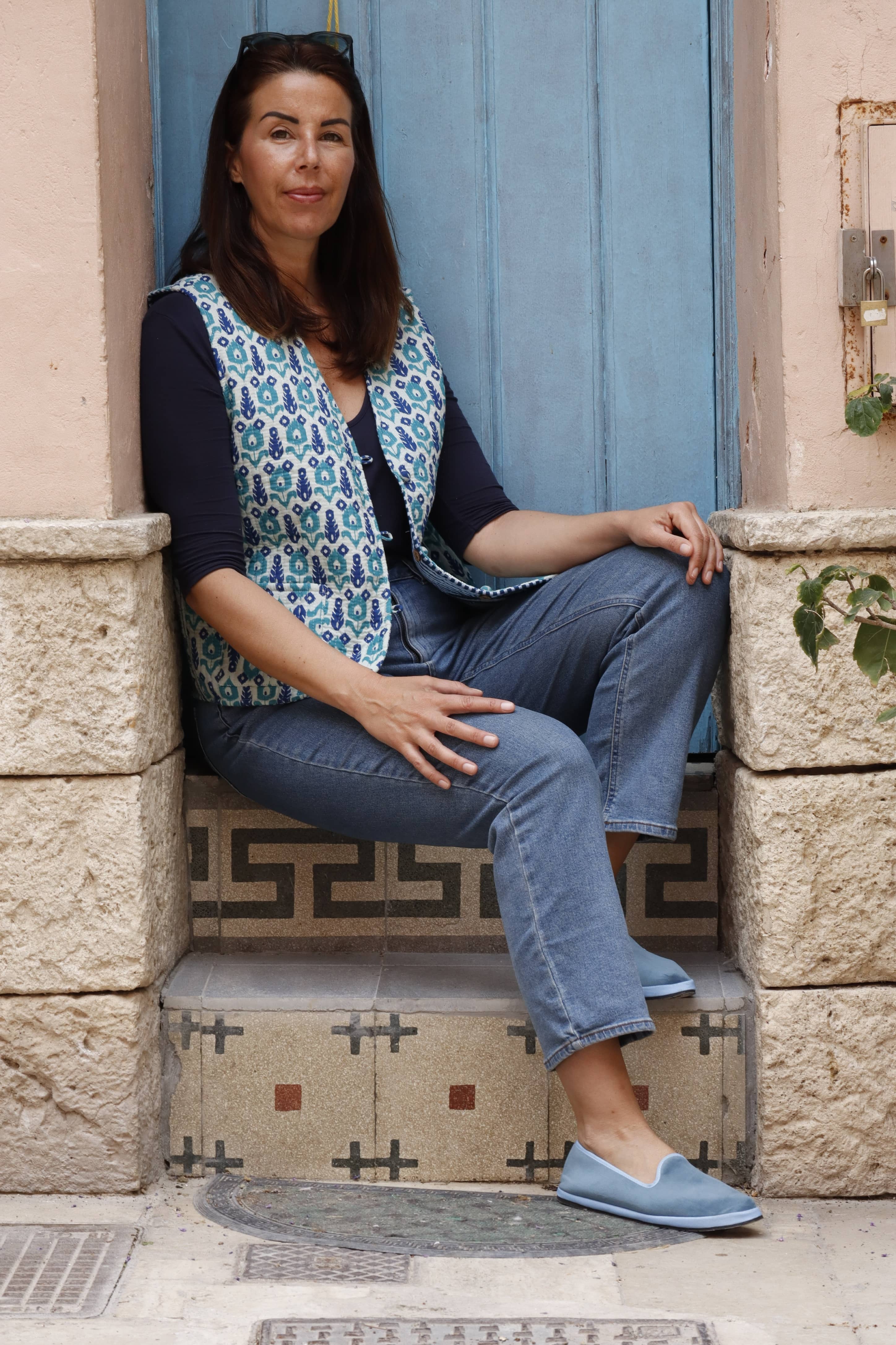 Gilet Selva Azul Cotone