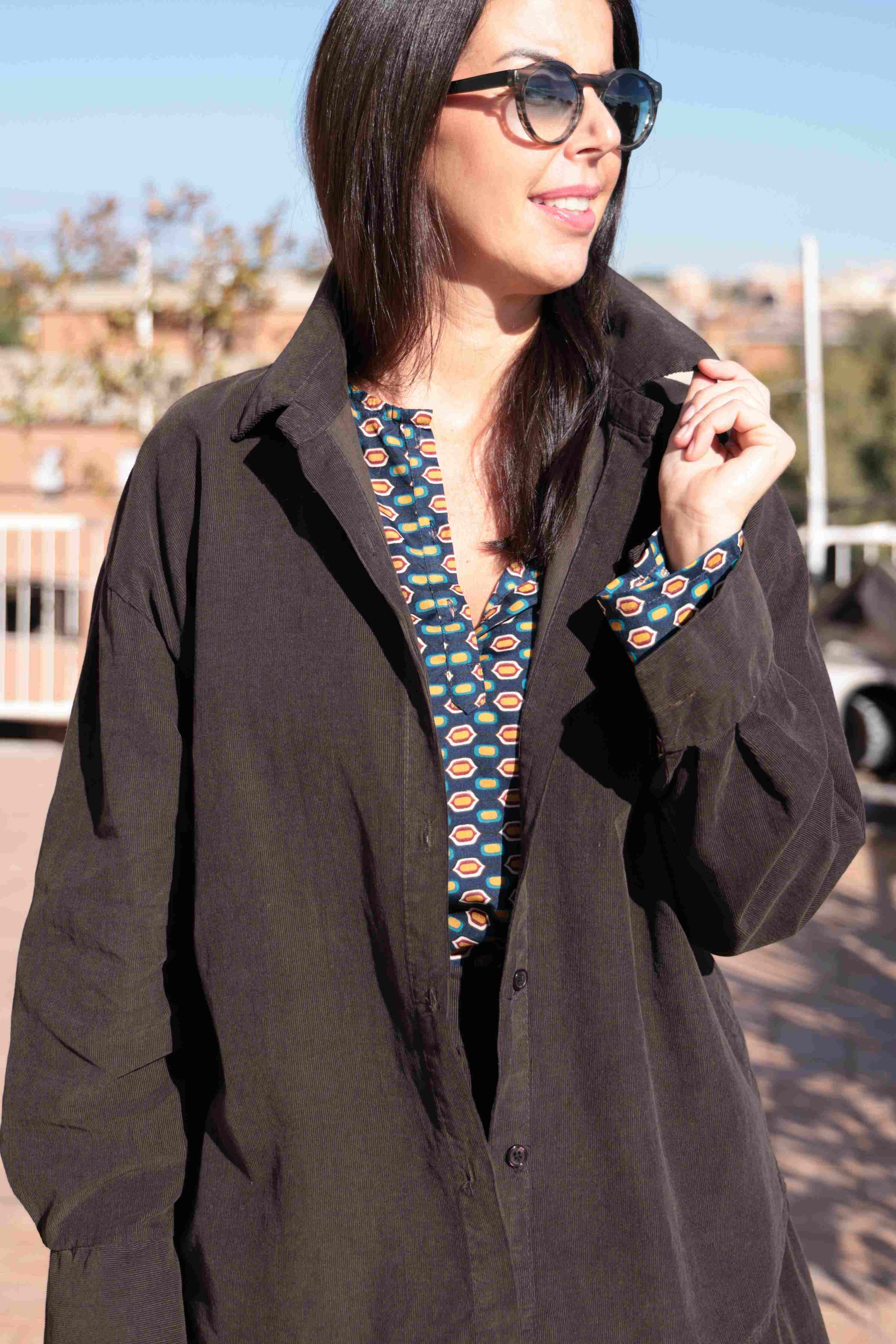 Camisa Soffio marrón (pana)